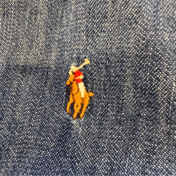 Ralph Lauren Girls Denim Button Up Dress, Long Sleeve Belt Size 5 - Picture 8 of 11